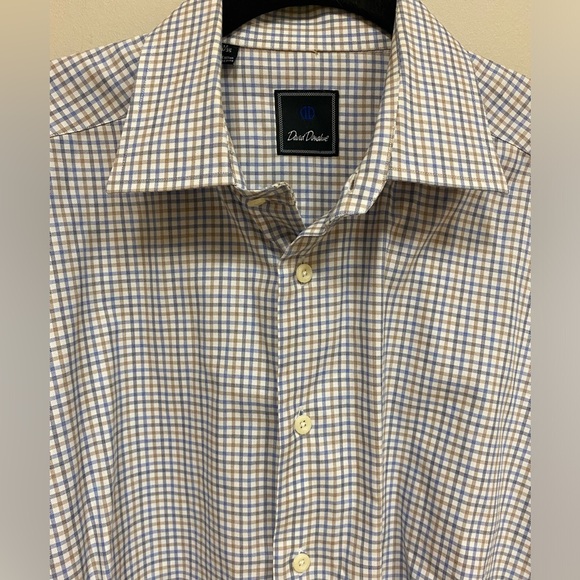 David Donahue Button Up Collared Dress Shirt Long Sleeve Men’s Size 17 34/35 - Picture 3 of 5